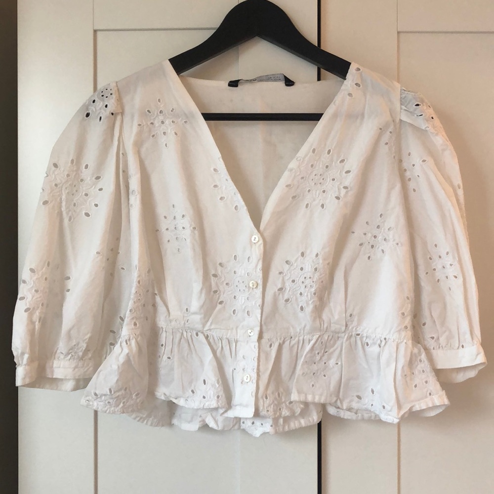 White Zara top